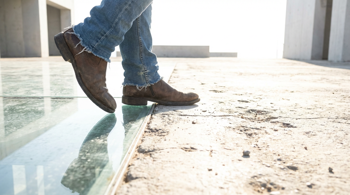 Riley screaming into a microphone in a dark venue